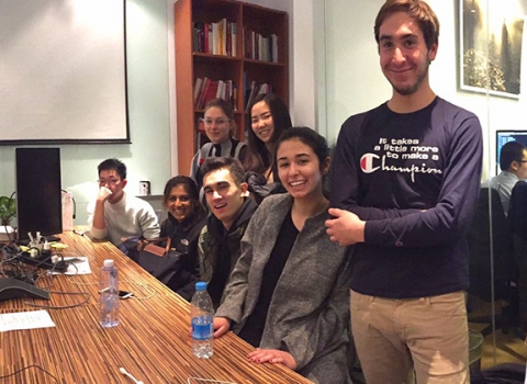 Mei-Ling Hopgood and students at the New York Times