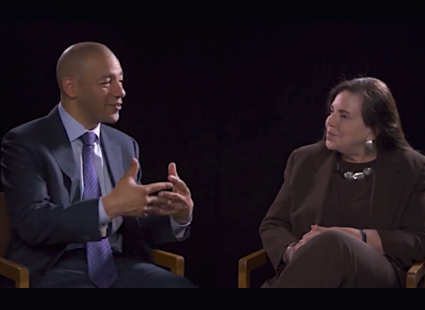 Candy Lee interviews former ESPN panelist and director of sports journalism at Medill, J. A. Adande